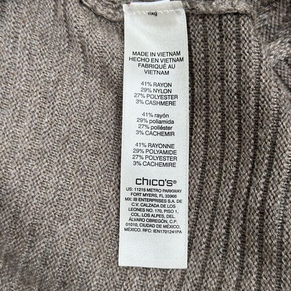 Chicos Touch Of Cashmere Sweater Sz 0 US 4 Quiet Luxury Minimalist Casual Office - Picture 5 of 16
